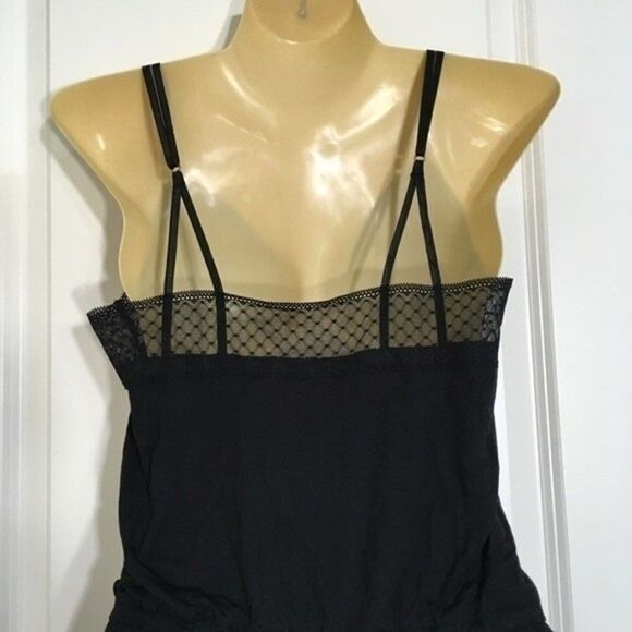 NWT VICTORIA'S SECRET SHEER TRIM BLACK ROMPER PJ LOUNGEWEAR SMALL‎ - Picture 7 of 9